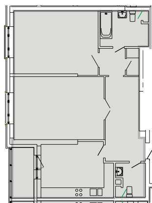 Двухкомнатная квартира 88.1 м²