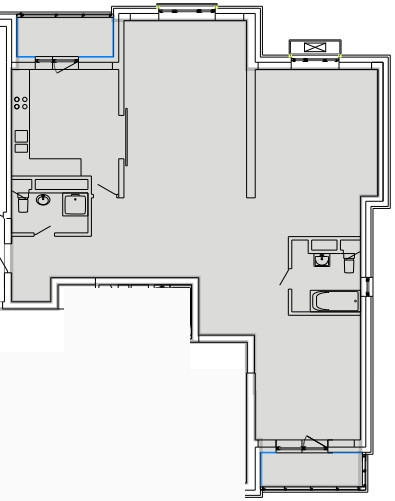 Трёхкомнатная квартира 122.9 м²