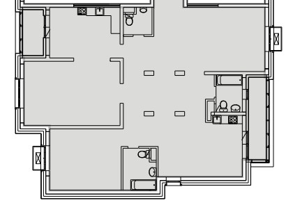 Трёхкомнатная квартира 163.4 м²