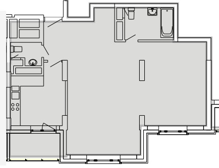 Двухкомнатная квартира 75.4 м²