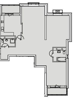 Трёхкомнатная квартира 123.3 м²