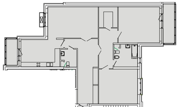 Трёхкомнатная квартира 142.8 м²