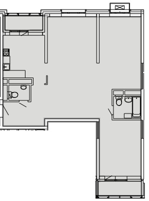Трёхкомнатная квартира 104.1 м²