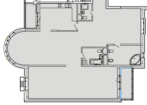 Трёхкомнатная квартира 168.7 м²