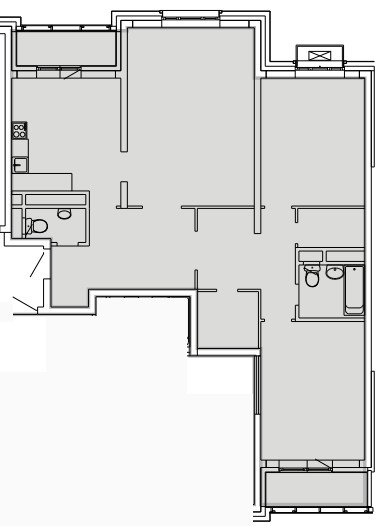 Трёхкомнатная квартира 114.8 м²