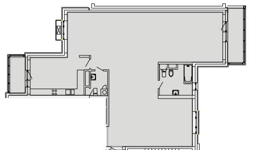 Двухкомнатная квартира 144.8 м²